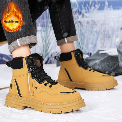 Men's Snow Boots Plus Size Fleece-lined Warm