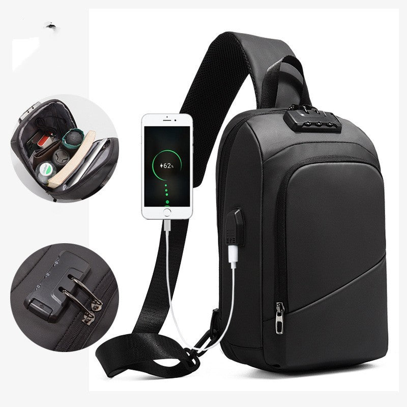 Men's Fashion Shoulder Bag Charging Anti-theft