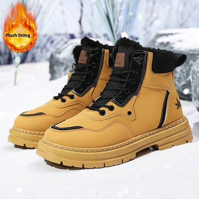 Men's Snow Boots Plus Size Fleece-lined Warm