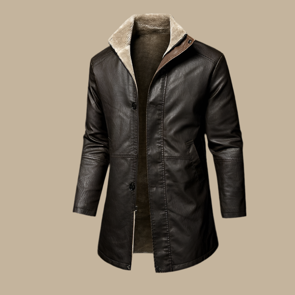 Men's Leather Extended Plus Size Men's PU Leather Coat