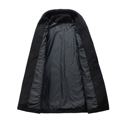 New Men's Casual Loose Mid-length Woolen Trench Coat