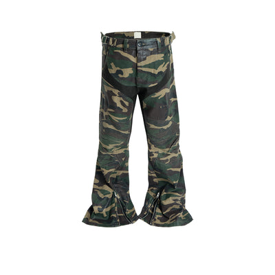 Men's Same Stitching Design Zipper Wide Leg Pants