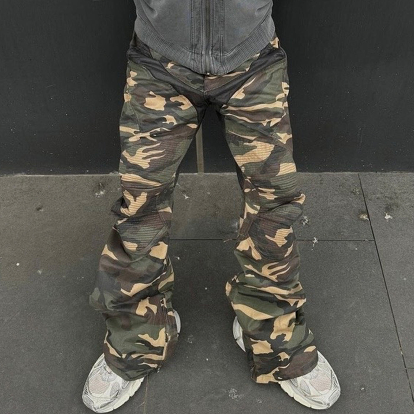 Men's Same Stitching Design Zipper Wide Leg Pants