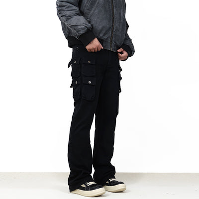 Multi-pocket All-match High Street Slightly Flared Workwear Casual Pants