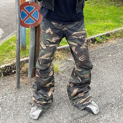 Men's Same Stitching Design Zipper Wide Leg Pants