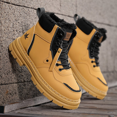 Men's Snow Boots Plus Size Fleece-lined Warm