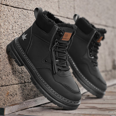 Men's Snow Boots Plus Size Fleece-lined Warm