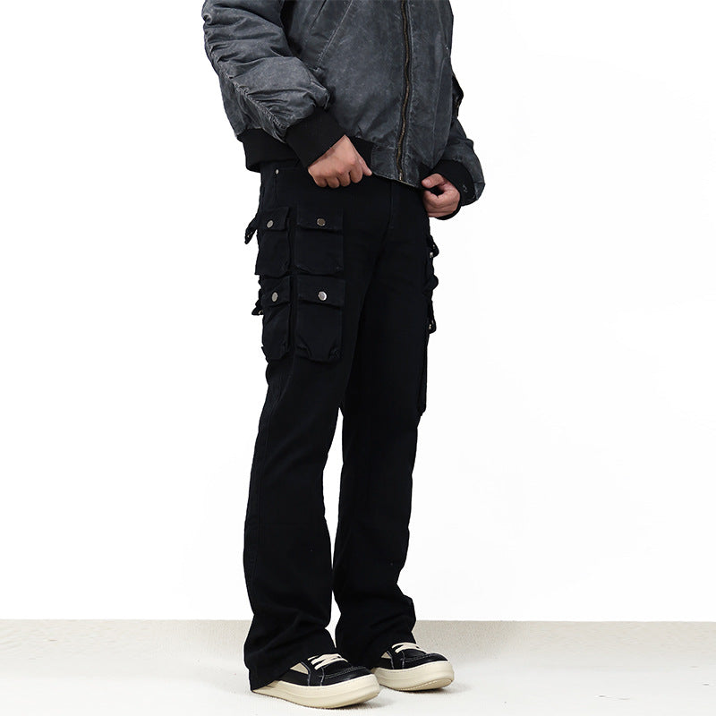 Multi-pocket All-match High Street Slightly Flared Workwear Casual Pants