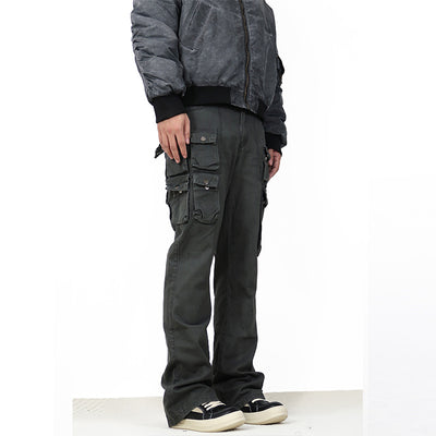 Multi-pocket All-match High Street Slightly Flared Workwear Casual Pants