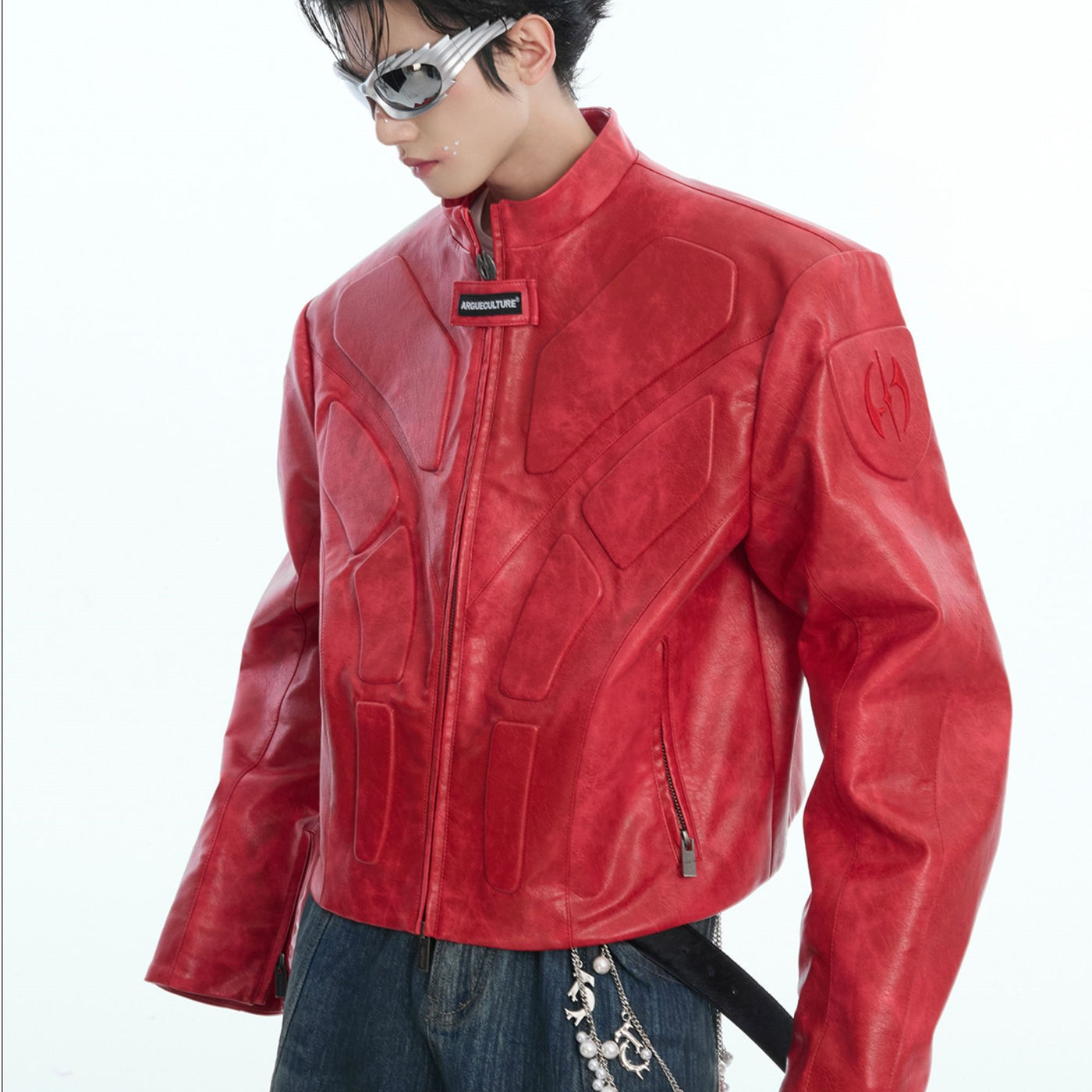 Niche Three-dimensional Relief Deconstruction Stand Collar Profile Jacket Coat