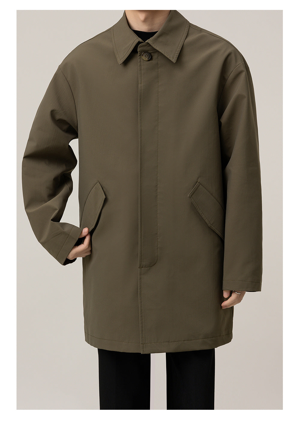 Casual Loose Jacket Mid-length Men's Duster