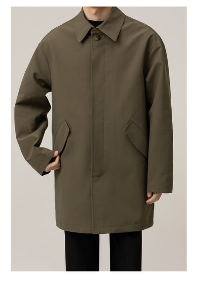 Casual Loose Jacket Mid-length Men's Duster