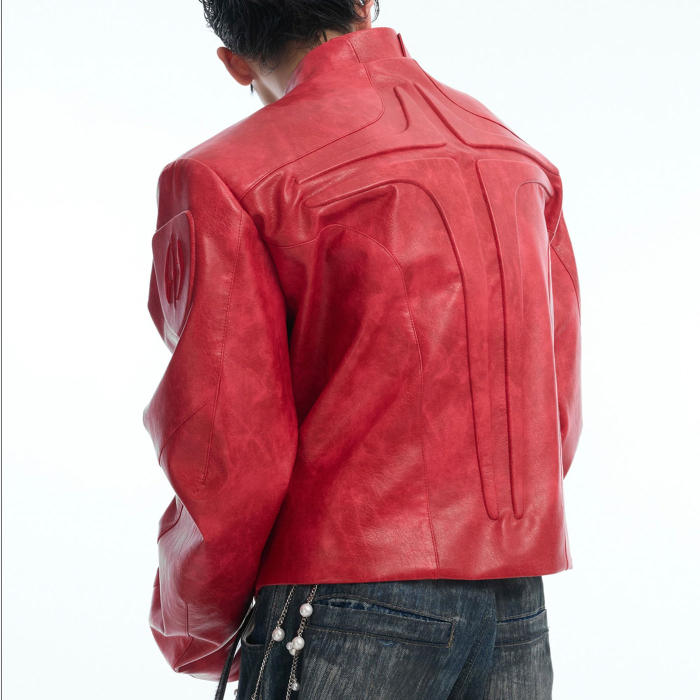 Niche Three-dimensional Relief Deconstruction Stand Collar Profile Jacket Coat