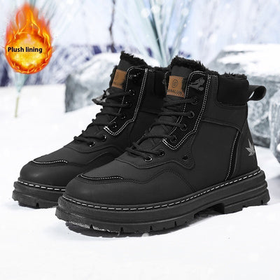 Men's Snow Boots Plus Size Fleece-lined Warm